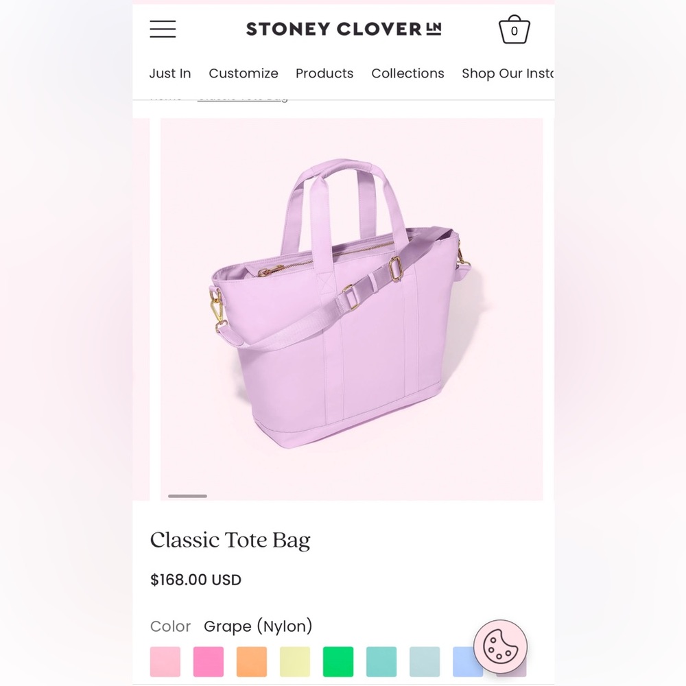 Stoney Clover Lane Grape Large Tote Bag, NWT in plastic! - Picture 2 of 5